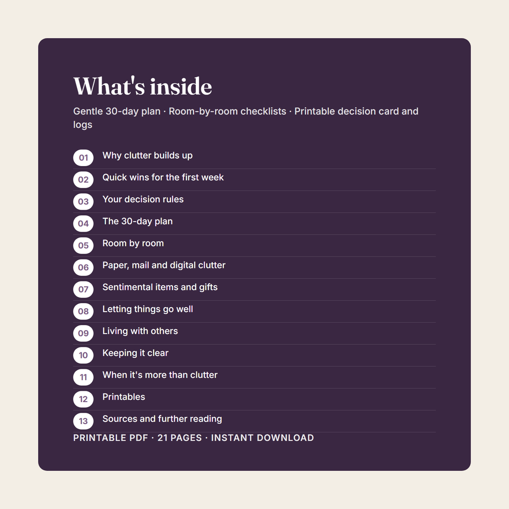 List of the guide's 13 parts