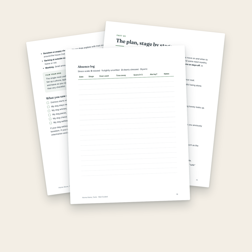 Inside pages of Home Alone, Calm, one of the guides in this bundle