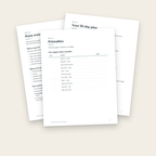 Inside pages: daily schedule, 30-day plan and potty log