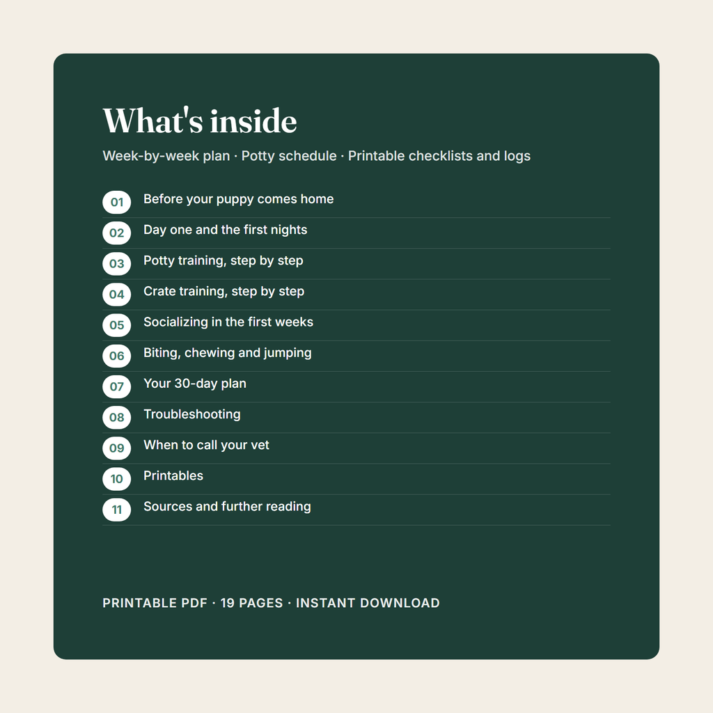 List of the guide's 11 parts
